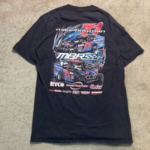 Vintage NASCAR Racing Mike Bowman Double Sided T Shirt Size XL Y2K